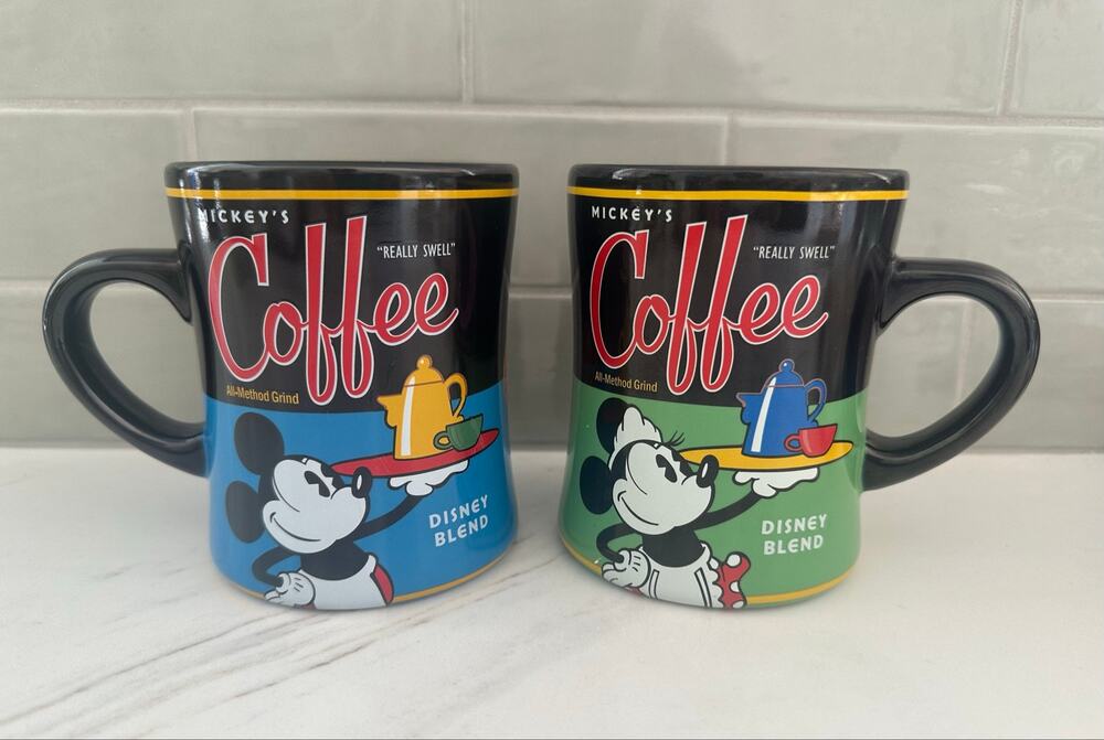 Disney Mickey Minnie Really Swell Coffee Mugs Set Disney Blend Walt Disney World
